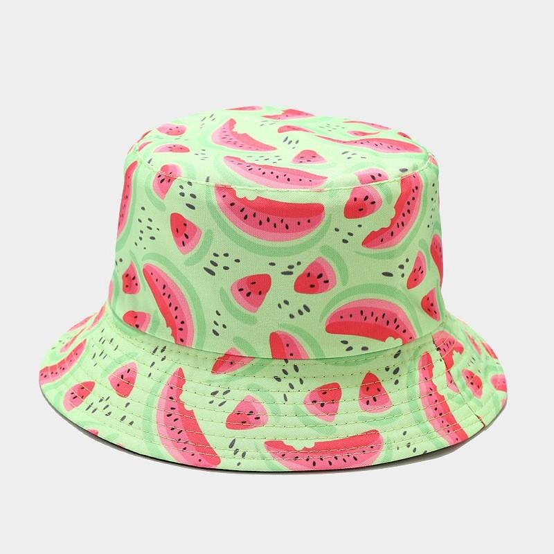 Fruit Pattern Fisherman Hat With Wide Brim For Summer Sun Protection And Casual Wear