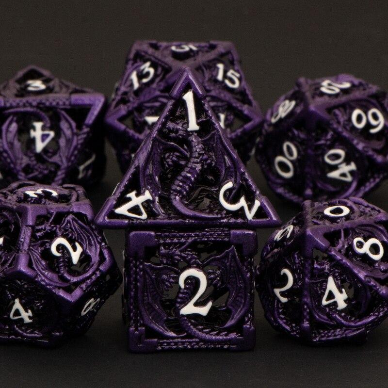 Набор полых металлических кубиков Dnd «Подземелье и кровь дракона» D + D кубики D20 D12 D10 D9 D8 D6 D4 РПГ Медные многогранники Игральные кости для ролевых игр