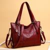 Leather Shoulder Bag, Large Capacity Fashionable Splicing Handbag, Waterproof Tote Bag