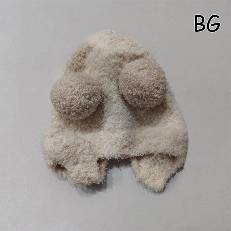 Cute Winter Warm Kids Girl Boys Baby Hats Fleece Wool Hemming Caps With Ball Wool Ear Protection Hats Soft Newborn Bonnet