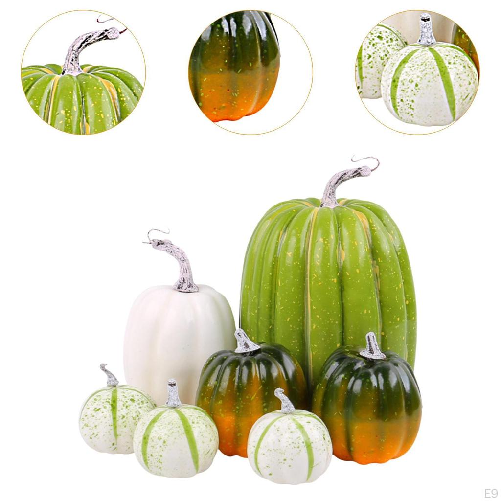 7 Pieces Artificial Vegetables Fake Foam Pumpkins Mini Simulation Model