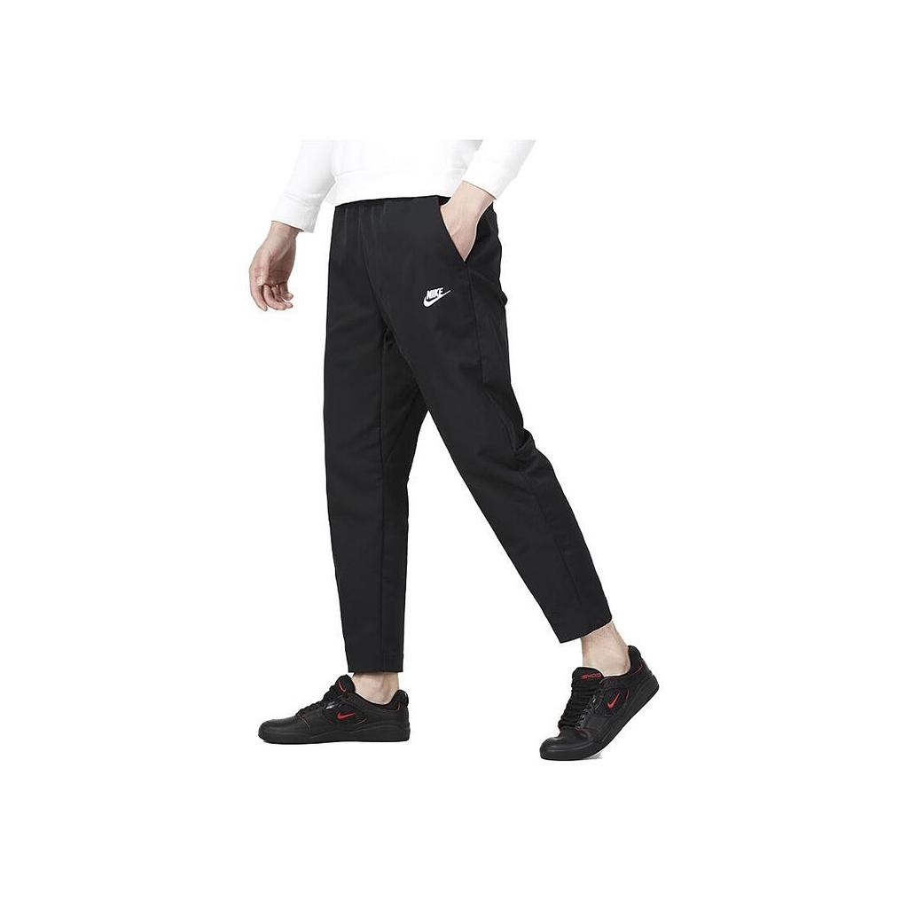 Nike Однотонные дышащие повседневные брюки с манжетами для мужчин, черные DX0625-010