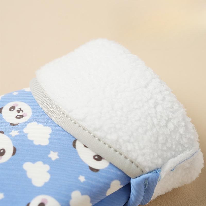 Зимние детские теплые перчатки Ougrass Panda для мужчин и женщин, детские, с плюшевой подкладкой, водоотталкивающие и ветрозащитные, утолщенные уличные перчатки