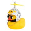 Rubber Cute Duck Toy Car Ornaments Yellow Duck Car Dashboard Decorations Cool Glasses Duck with Propeller Helmet Gold Chain