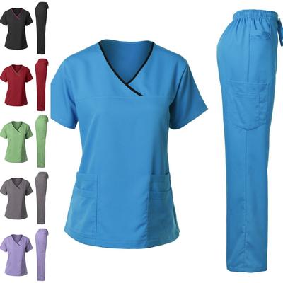 Высококачественная больничная форма, оптовая продажа, топы и брюки, медицинские женские скрабы для кормления, комплекты униформы