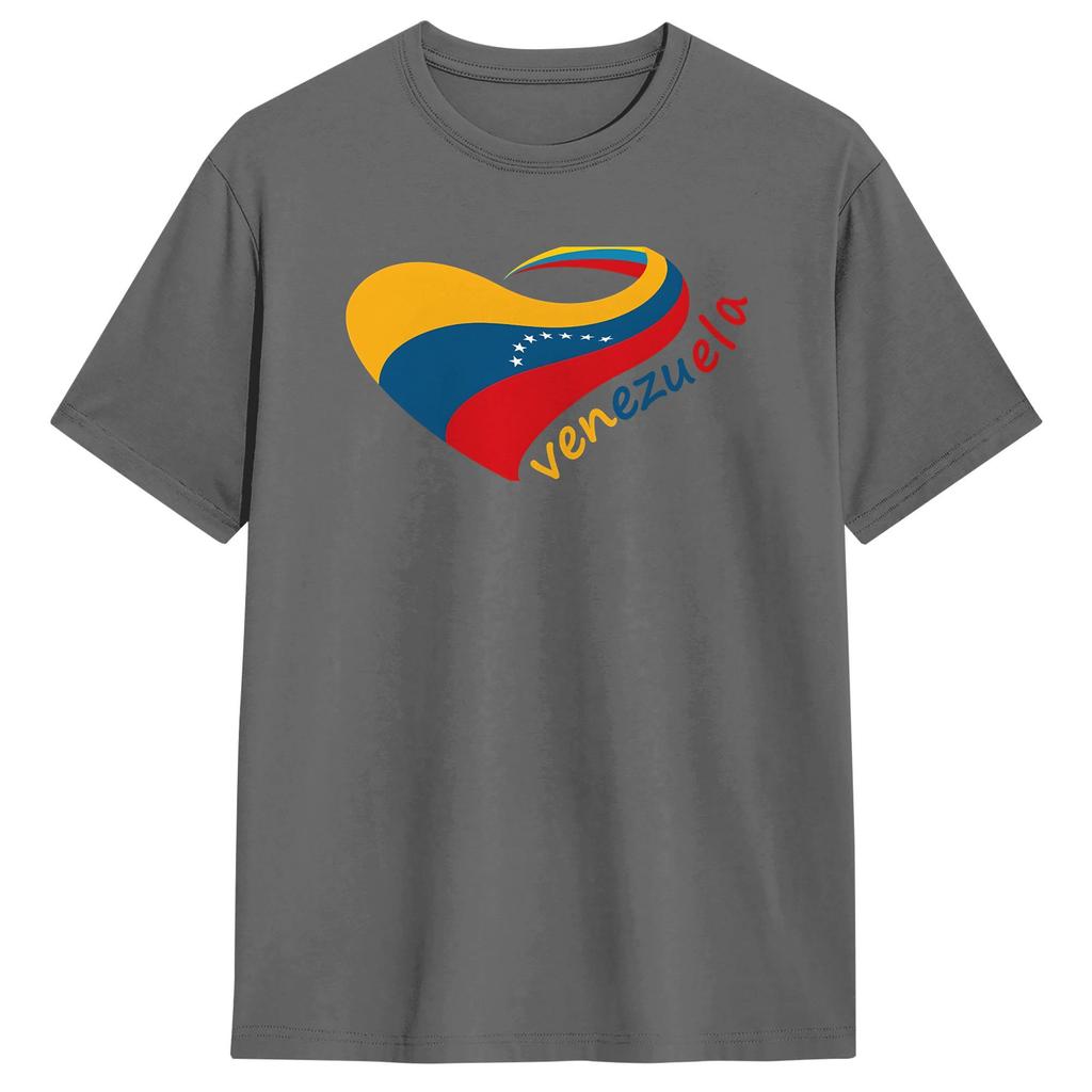 Unisex Heart Of Venezuela T Shirts Cotton Tops Summer YK Funny Short Sleeve TShirt Crew Neck Harajuku Casual Tee Shirt