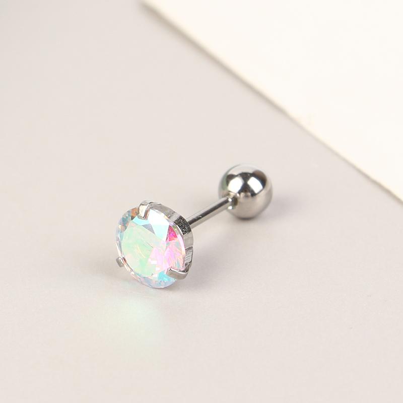 1 шт. маленькие серьги-гвоздики, серьги-гвоздики для хряща, цветные блестящие циркониевые титановые стальные антиаллергические модные украшения для женщин