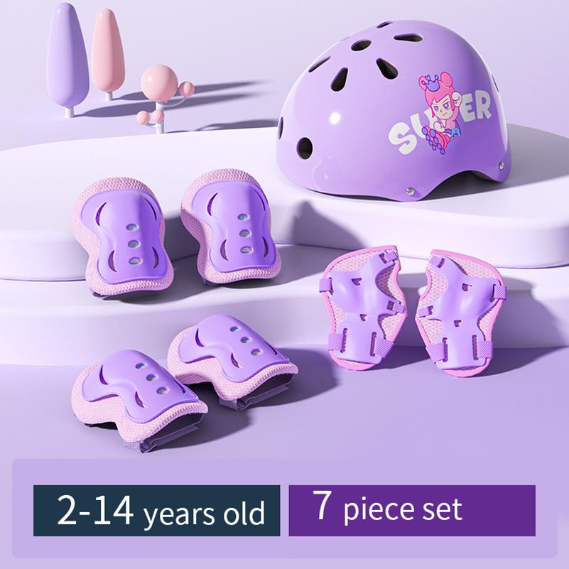 Детское защитное снаряжение шлем налокотники наколенники для девочек 3 4 5 6 7 8 9 10 11 12 лет мальчиков Подходит для катания на роликах и лыжах