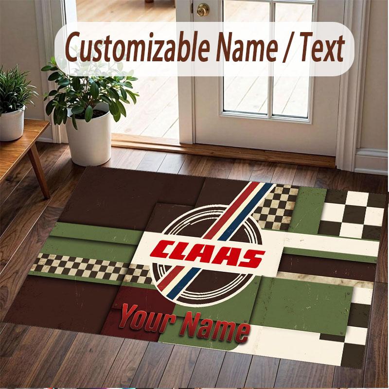 Custom Rug CLAAS Pattern Print Name Text Soft Non‑Slip Floor Carpet for Home Indoor Decoration