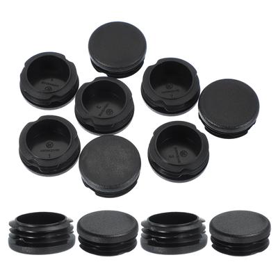 PATIKIL 1-1/2" Пластиковые заглушки для торцов труб, 10 штук Круглые вставные заглушки для ножек стульев, столов, книжных полок и садовой мебели из круглых железных труб, Черные