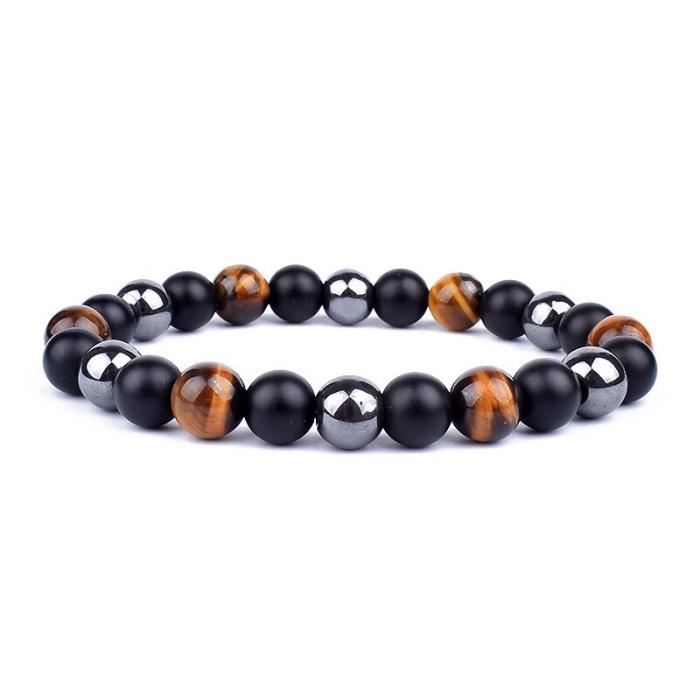 Bracelet - HEMATITE - 13-6mm - Équilibre énergétique - Obsidienne - Mixte