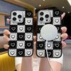 Креативный черный в клетку женский чехол-сердечко для Apple 17, прозрачный магнитный чехол для мобильного телефона, защитный чехол для iPhone15promax