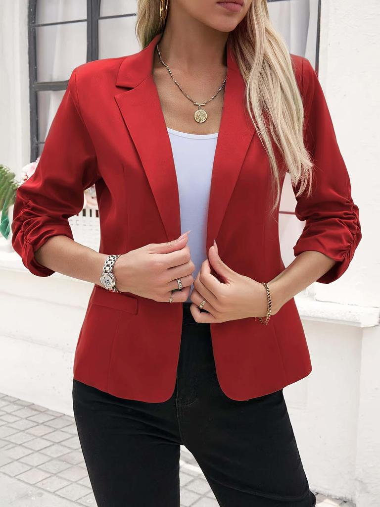 Женский приталенный блейзер с семью рукавами из легкой ткани для стиля business casual