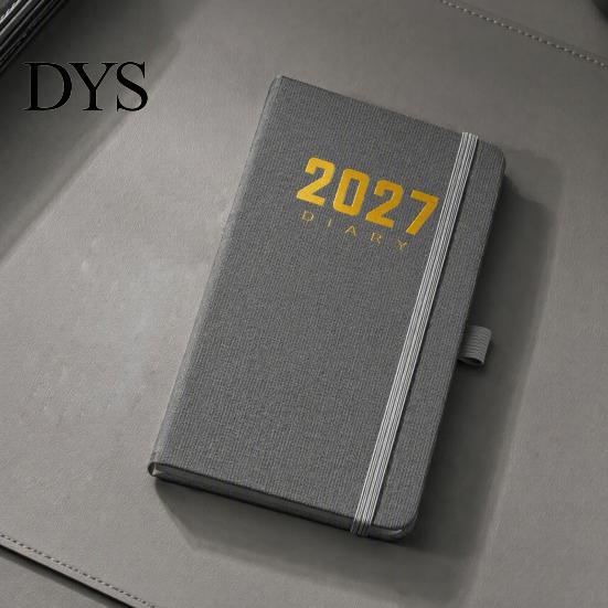Ежедневник 2027 года с обложкой из ПУ-кожи, карманный размер A6, компактный органайзер-планировщик, портативный блокнот с держателем для ручки для эффективного управления временем