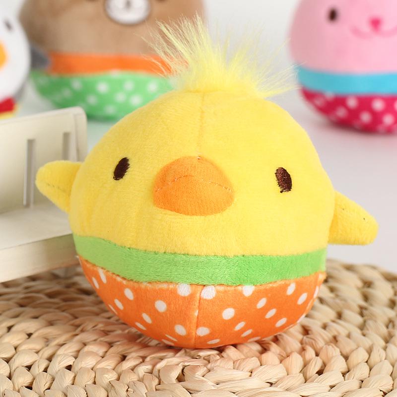 Симпатичные 1 шт. мультяшные плюшевые круглые мягкие игрушки для собак, игрушки для собак, цыпленка, лягушки, кролика, собаки, щенка, игрушки
