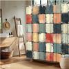 Retro Spanish Mosaic Shower Curtain – Vintage Mediterranean Bath Decor, Multi-Color Tile Design, Machine Washable