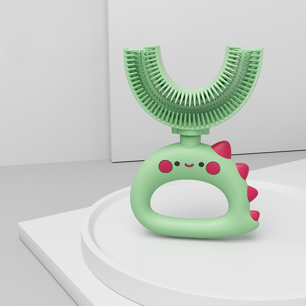 360 градусов U-образная детская зубная щетка Милая мультяшная детская зубная щетка для ухода за полостью рта Силиконовая детская зубная щетка Инструмент для чистки полости рта