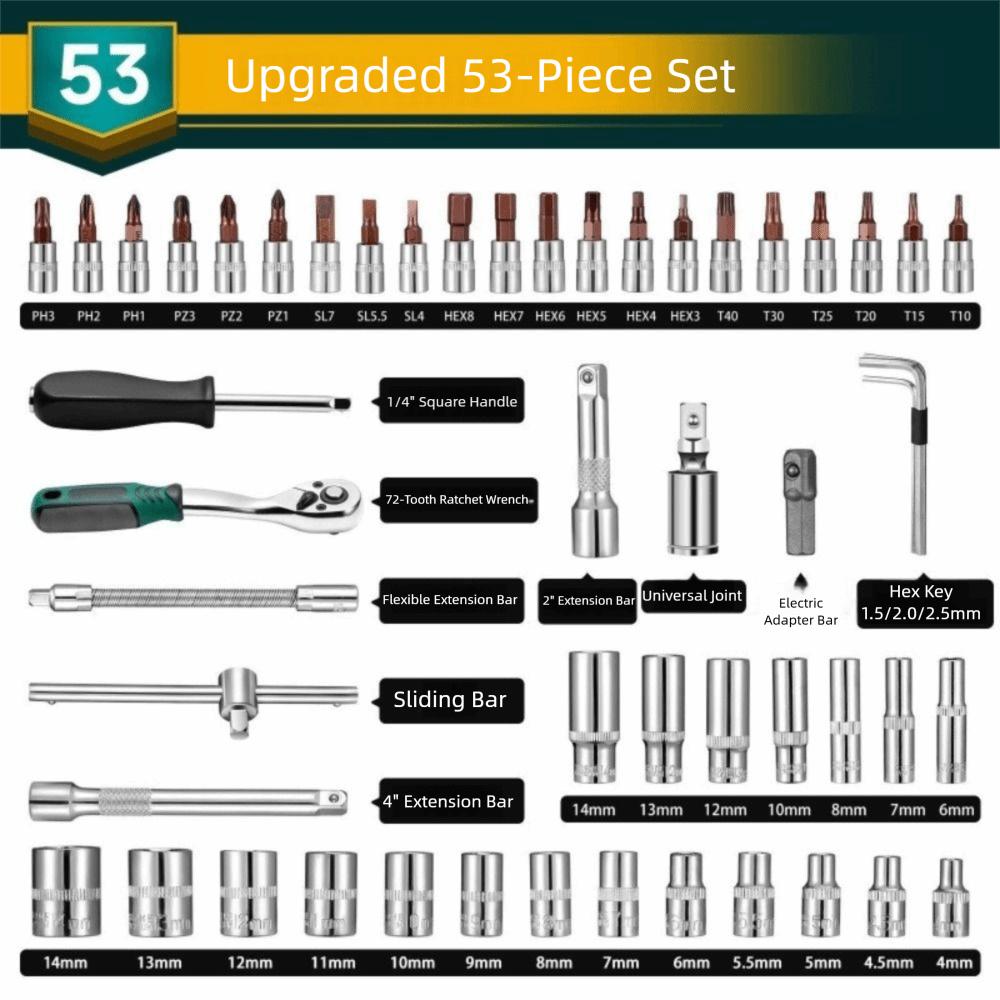 24/72 Tooth Auto Repair Tools Extension Bar Car Repair Tools Ratcheting Wrench Set Household Use