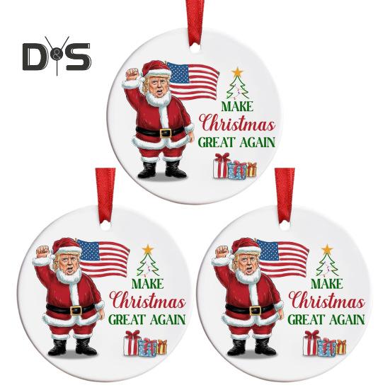 1/2/3/5/10 шт. Рождественские украшения Трампа 2024 года, снова сделают Рождество великим, украшение Санты, праздничное украшение для сторонников