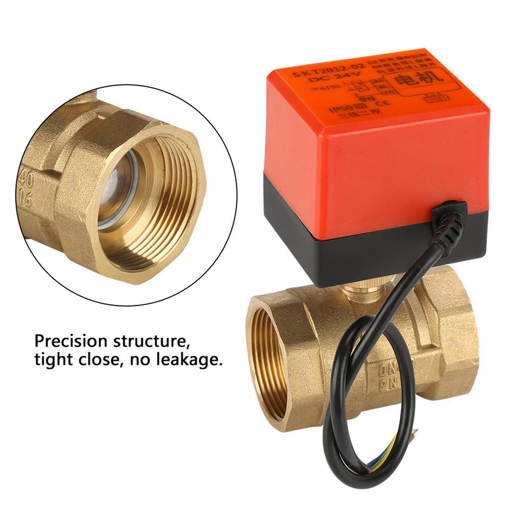 Brass Motorized Valve, 2 Way, 3 Wire, 24V, for Conditioner, Fan Coil, Water Control System, Note for DN40 Valve