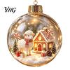 Christmas Gift Embellishments Glowing Story Ornament, Light?Up Mini Holiday Scene Hanging Ball with Warm Party Favors LED Light, Clear Plastic