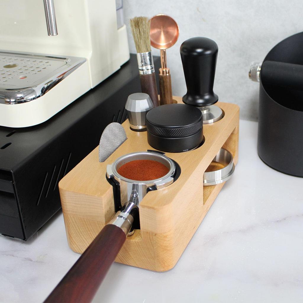 Classic Series Espresso Press with Constant Pressure, Stainless Steel Ripple Base, Professional Kitchen Tamper for Espresso, Barista Accessories