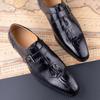 Fashion High Quality Printing Loafers For Men Monk Strap Men's Shoes Rubber Sole Wedding Dress Oxfords Crocodile Pattern Leather Zapatos
