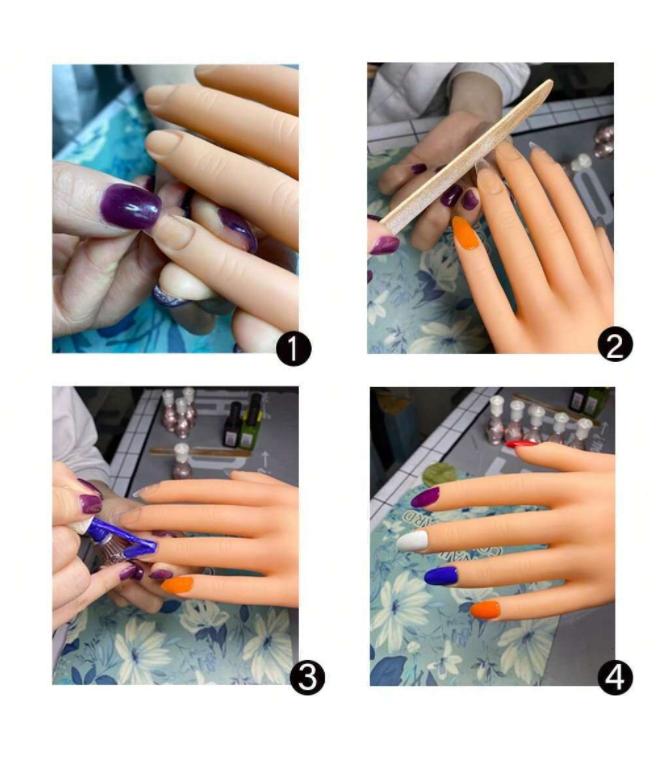 1 шт. Искусственная рука для нейл-арта, гибкая, мягкая, регулируемая, пластиковый палец для практики, протезная модель, инструмент для обучения маникюру и демонстрации