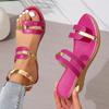 Fashion On A Wedge Med Shoes Low Slippers Women Summer Big Size Lady Pantofle Slides Platform Girl 2025 Rubber Rome Fabric PU Hoof