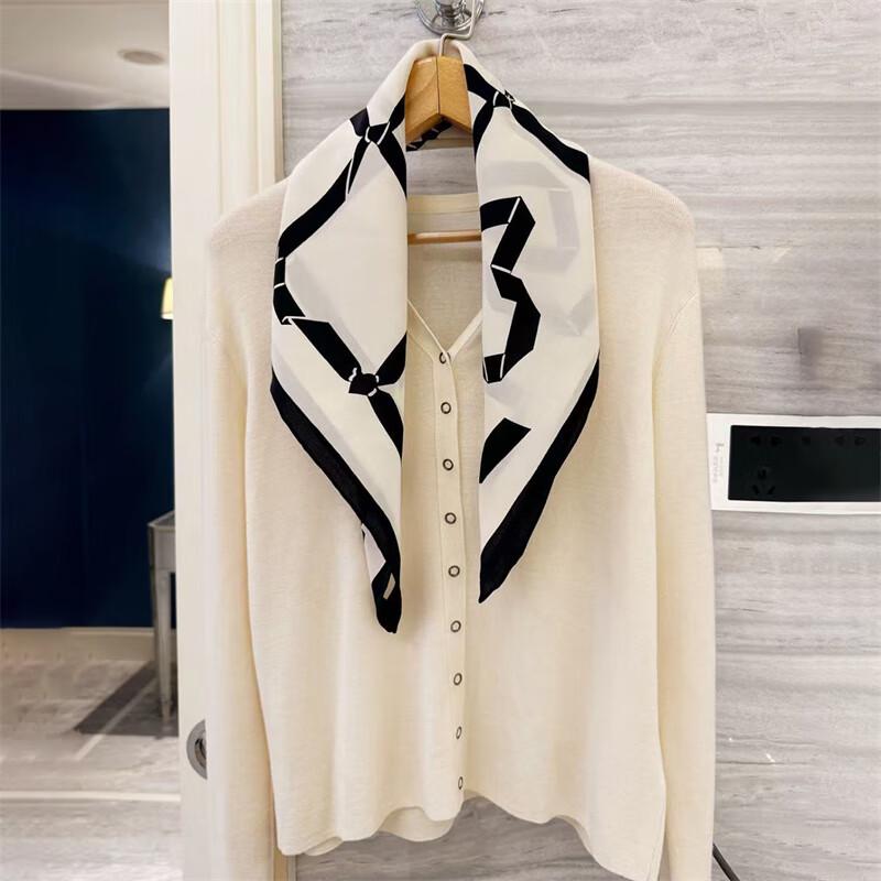 NINA SOLOR Bowknot Crepe De Chine Silk Scarf