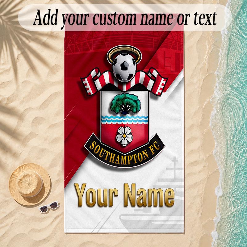 Beach TowelSouthampton FC Custom Name Text Personalized Soft Towel for Beach Pool Indoor Home Decor Gift