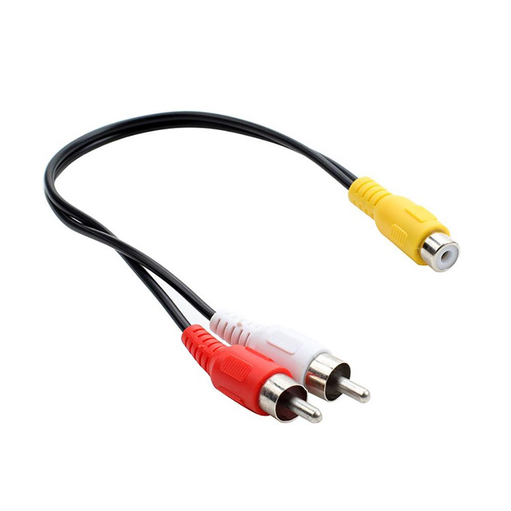 0.25m RCA Y Splitter Male To Dual Female Audio Video Adapter Cord For Car Reverse Camera TV Amplifier DVD Player Phono Cable