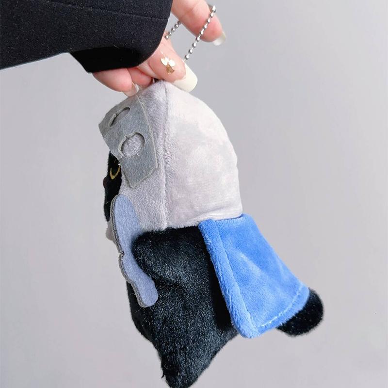 Sword And Shield Knight Cat Keychain Ring Cute Plush Toy Doll Key Ring On Bag Car Key Pendant Couple Gift