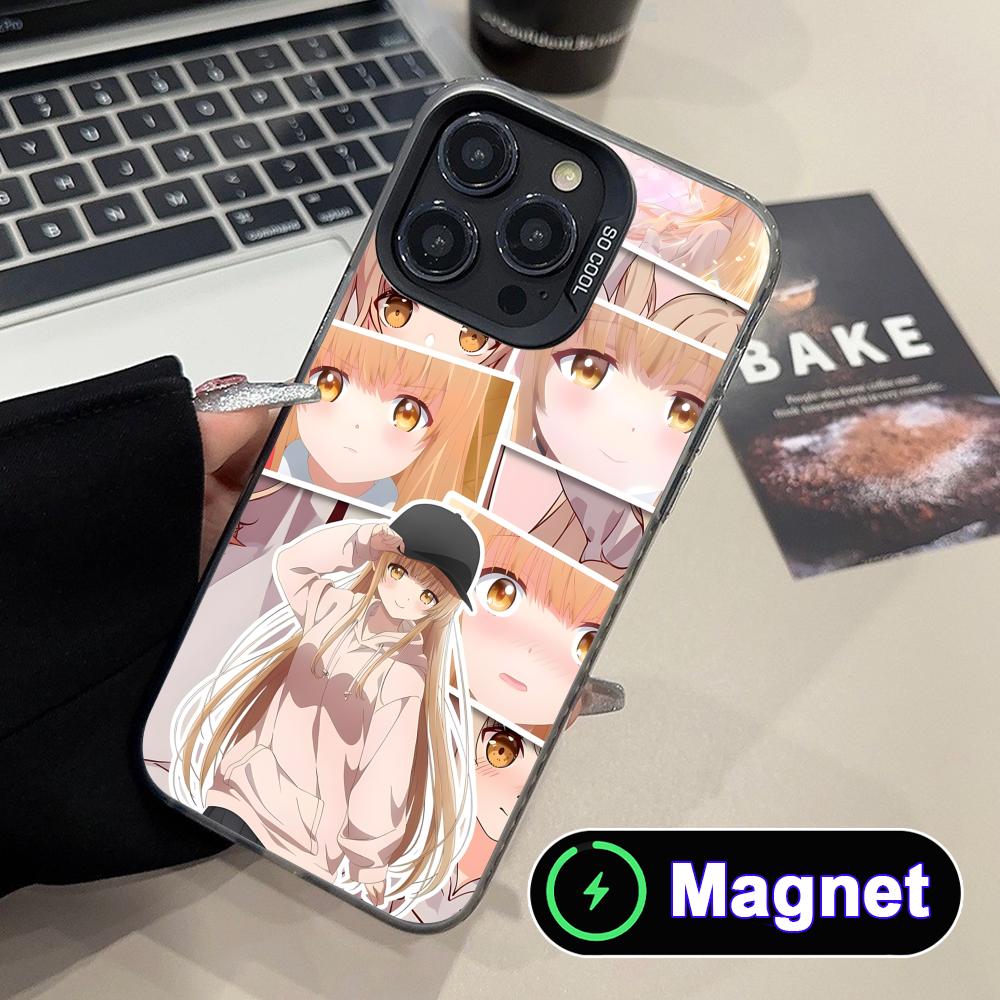 Чехол для телефона Angel Mahiru Shina для iPhone 17 16 15 14 13 12 11 Air Pro Max Plus Цветной Серебристый Чехол MagSafe