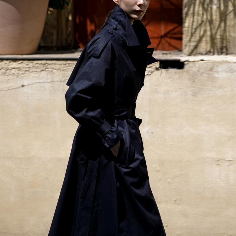 Johnature Корейский модный однотонный универсальный плащ для женщин, осенние бандажные свободные женские пальто с отложным воротником