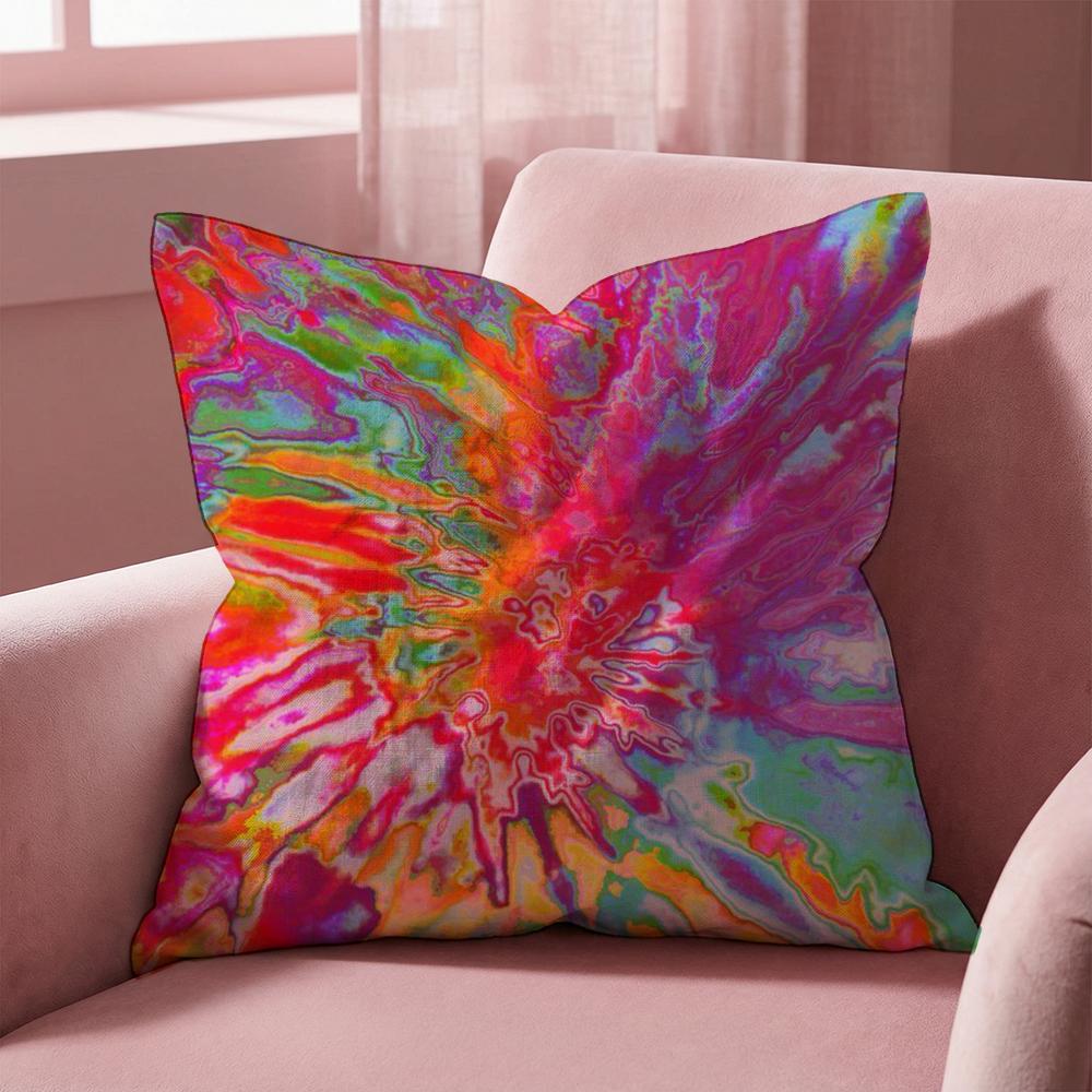 Tiedye Cushion Cover MultiScene Pillow Cover for Home Car Reversible Soft Durable for Daily Use