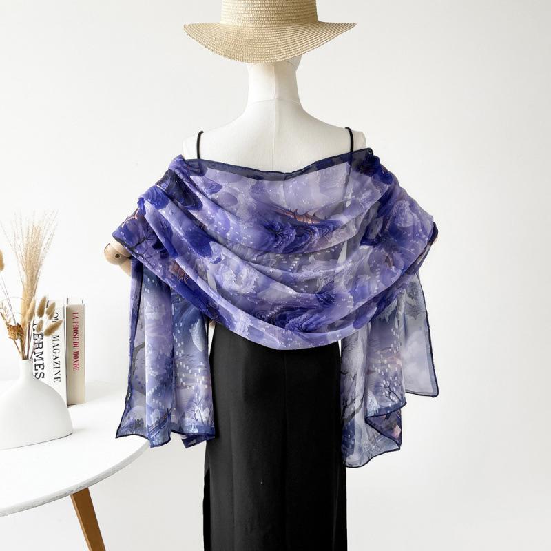 Национальный стиль и национальные тенденции Зеленый ажурный цветочный шаль для ужина для женщин Новый шелковый шарф с принтом ручной работы Высококачественный свадебный шарф