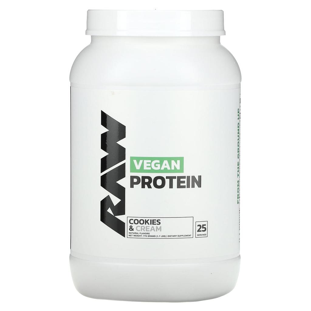 Raw Nutrition Vegan Protein, Cookies & Cream, 1.7 Lb (775 G)