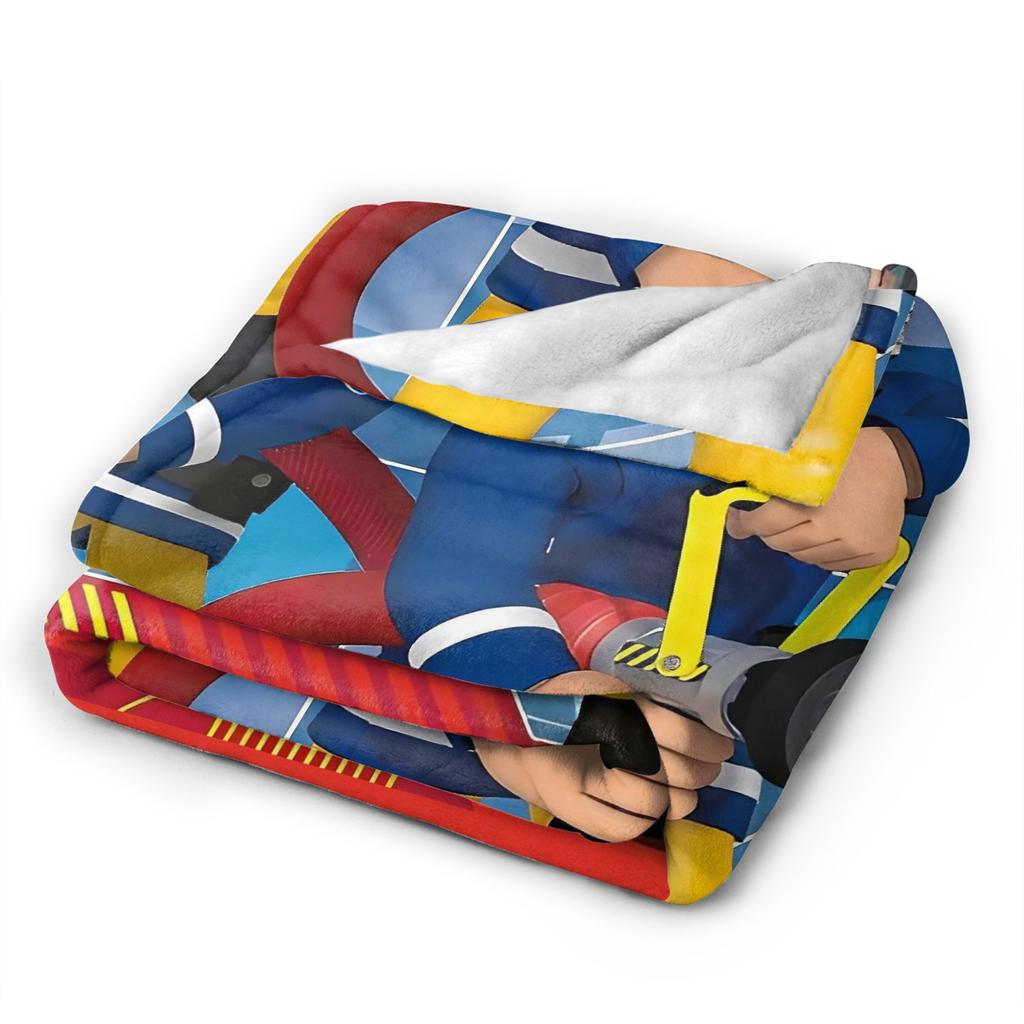 Firemans Sams Flannel Blanket Winter Super Warm Throw Blanket for Girls Boys Outdoor Pattern Bedspread Sofa Bed Cover