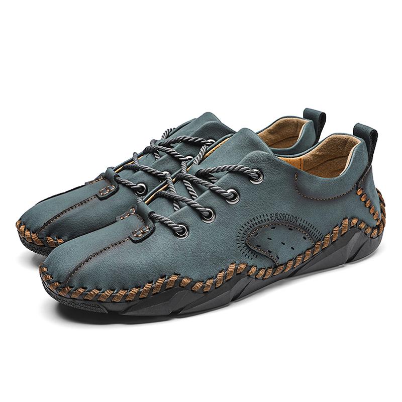 New Men's Breathable Casual Shoes Handmade Fashion Leather Shoes For Men Business Casual Men Shoes Rubber Sole Plus Size