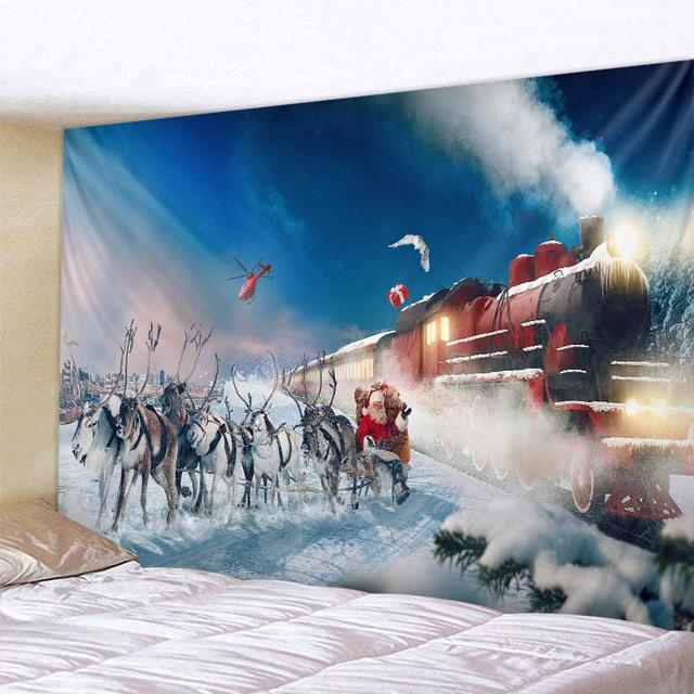 Рождественский гобелен, Рождественская елка, камин, теплая семейная настенная подвеска, рождественский снежный фон, украшение для дома, комнаты, подарки