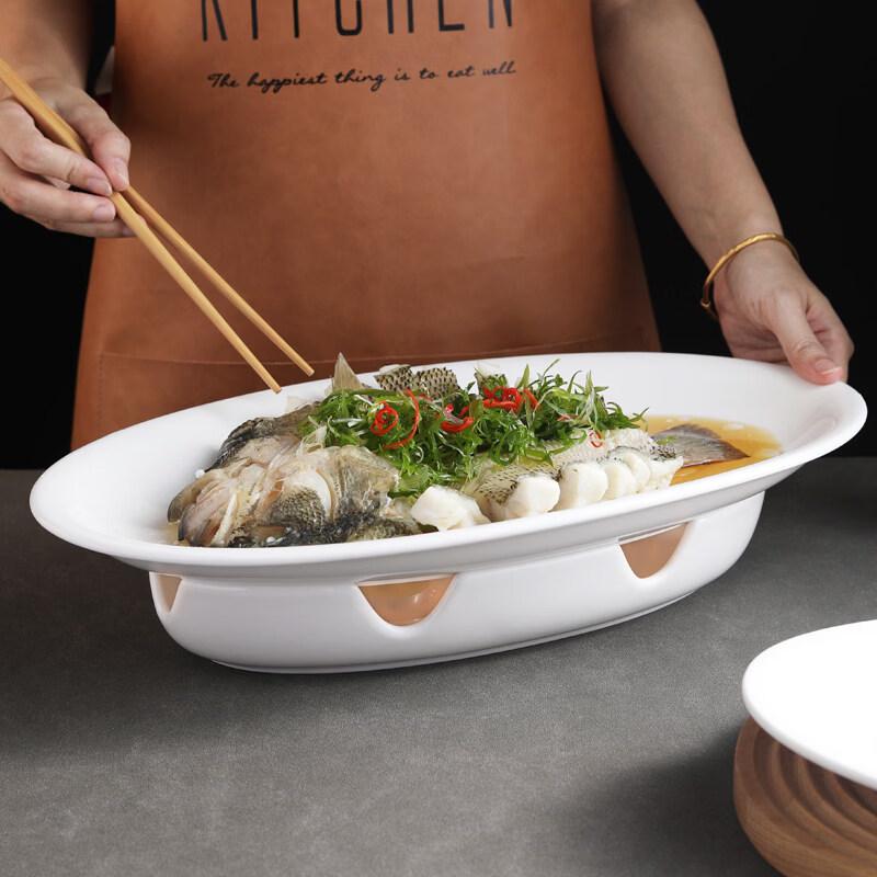 Ceramic Heated Oval Fish Serving Plate
