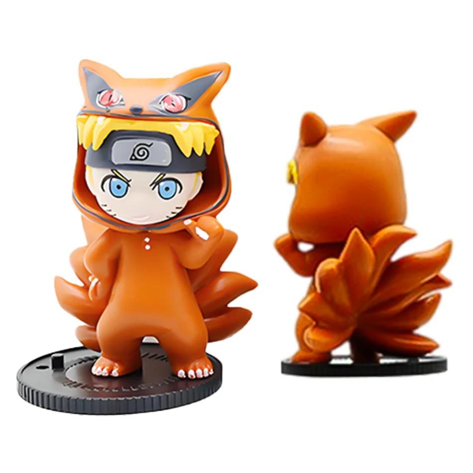 Hot Naruto Anime 9PSC set Trendy PVC Toy Itachi Sasuke Kakashi Gaara Series Desktop Ornament kid Toy Christmas Gift