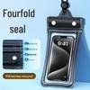 Triple-Fold Waterproof Phone Pouch with Touch Screen & Photo Capability for Swimming, Rafting, Diving – Universal Fit.