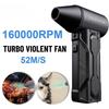 160000 об/мин 52 м/с Мини Портативный Турбинный Воздуходув Ручной Мощный Вентилятор для Удаления Пыли Реактивный Вентилятор Высокомощный Электрический Турбовентилятор