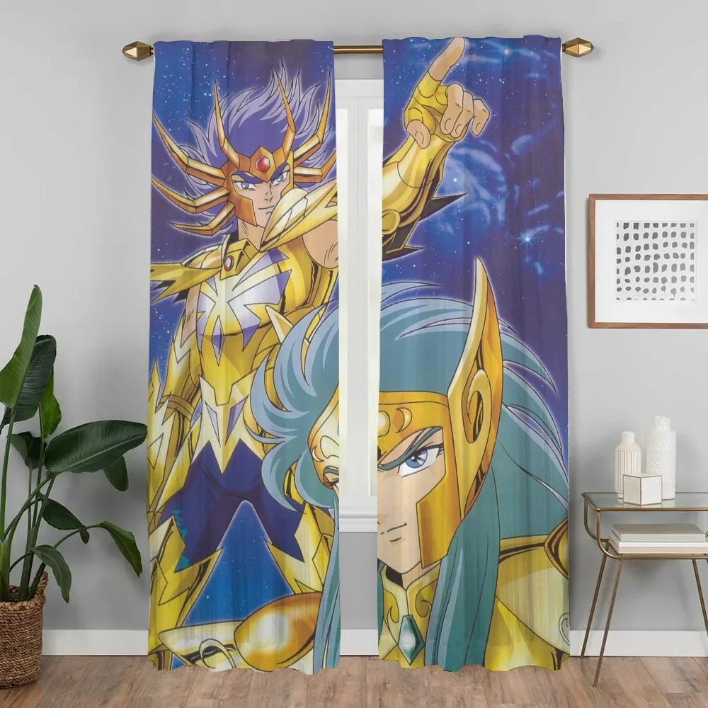 Светонепроницаемая штора Saint Seiya для комнаты 2 панели тюль для спальни современные шторы для гостиной украшение на Хэллоуин для дома