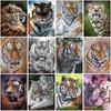 5D DIY Diamond Painting Full Round Drill Tiger Animal Rhinestones Diamond Embroidery Cross Stitch Mosaic Wall Art Home Decor