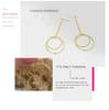 Emanco Women's Earrings Exaggerated Hollow-out Double Hoop Earrings Unique Stainless Steel Geometric Pendant Earrings