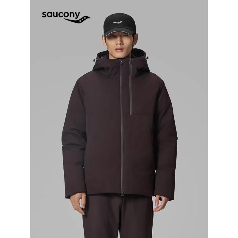 SAUCONY Мужская пуховая куртка из твила с жаккардовым узором