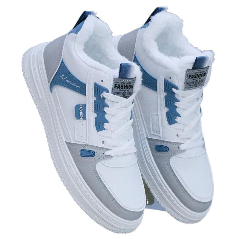 Shoes men's spring new white leather high-top shoes casual board shoes platform men's sports shoes
